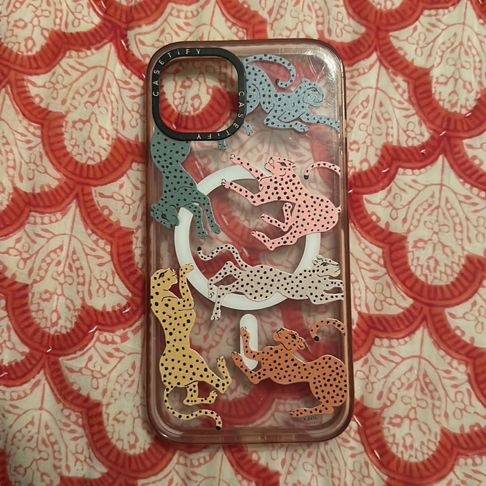 Casetify multicolored cheetah impact case iPhone 13